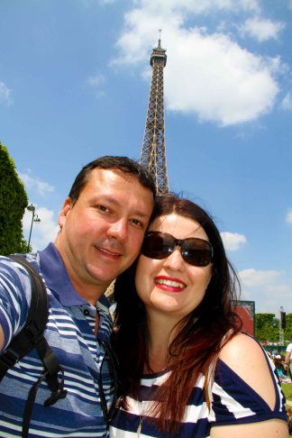 Me and hubby by the Eiffel Tower